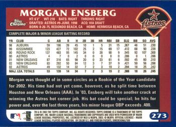 2003 Topps Chrome #273 Morgan Ensberg Back
