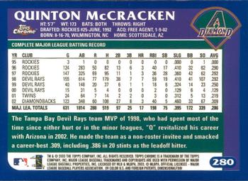 2003 Topps Chrome #280 Quinton McCracken Back