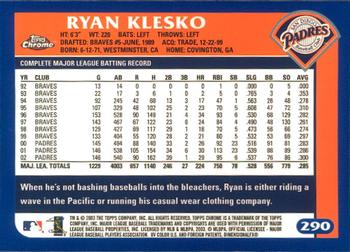 2003 Topps Chrome #290 Ryan Klesko Back