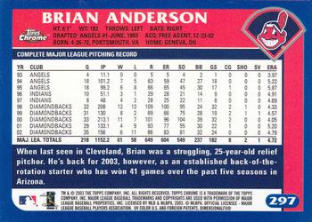 2003 Topps Chrome #297 Brian Anderson Back