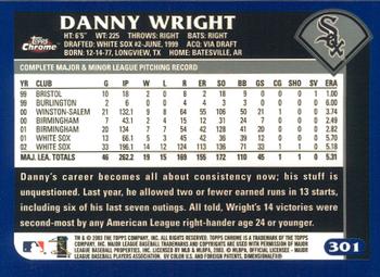 2003 Topps Chrome #301 Danny Wright Back