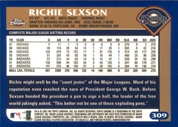 2003 Topps Chrome #309 Richie Sexson Back