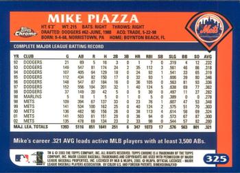 2003 Topps Chrome #325 Mike Piazza Back
