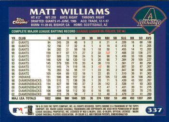 2003 Topps Chrome #337 Matt Williams Back