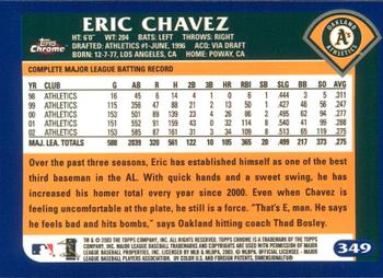 2003 Topps Chrome #349 Eric Chavez Back