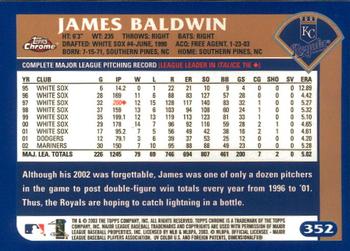 2003 Topps Chrome #352 James Baldwin Back