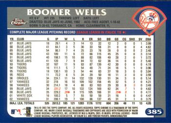 2003 Topps Chrome #385 Boomer Wells Back