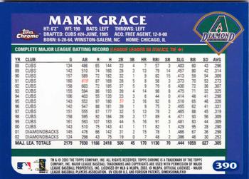 2003 Topps Chrome #390 Mark Grace Back