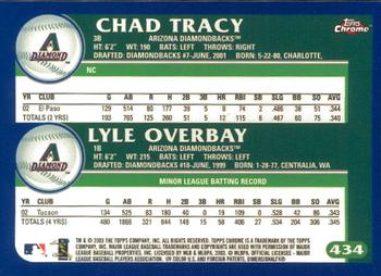 2003 Topps Chrome #434 Chad Tracy / Lyle Overbay Back