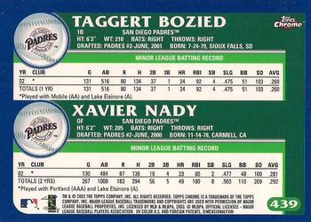 2003 Topps Chrome #439 Xavier Nady / Taggert Bozied Back
