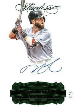 2017 Panini Flawless - Flawless Signatures Emerald #FS-DP Dustin Pedroia Front