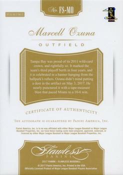2017 Panini Flawless - Flawless Signatures Sapphire #FS-MO Marcell Ozuna Back
