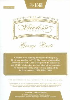 2017 Panini Flawless - Legendary Signatures #LC-GB George Brett Back