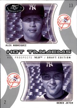 2004 Fleer Hot Prospects Draft Edition - Hot Tandems #5HT Alex Rodriguez / Derek Jeter Front