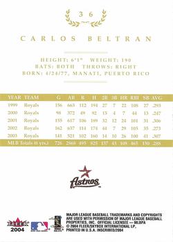 2004 Fleer InScribed - Gold #36 Carlos Beltran Back