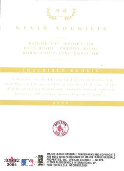 2004 Fleer InScribed - Gold #90 Kevin Youkilis Back