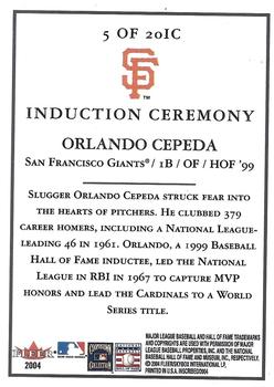 2004 Fleer InScribed - Induction Ceremony #5IC Orlando Cepeda Back