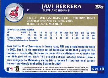 2003 Topps - Draft Picks #6 Javi Herrera Back