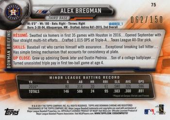 2017 Bowman Chrome Mini - Blue Shimmer Refractor #75 Alex Bregman Back