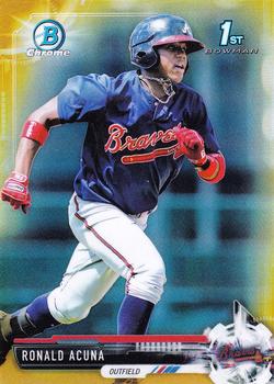 2017 Bowman Chrome Mini - Gold Refractor #BCP127 Ronald Acuna Front