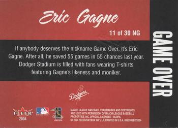2004 Fleer InScribed - Names of the Game #11NG Eric Gagne Back