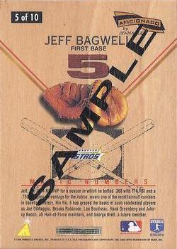 1996 Pinnacle Aficionado - Magic Numbers Samples #5 Jeff Bagwell Back