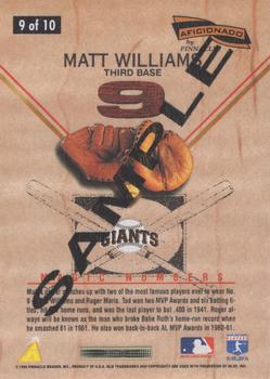 1996 Pinnacle Aficionado - Magic Numbers Samples #9 Matt Williams Back