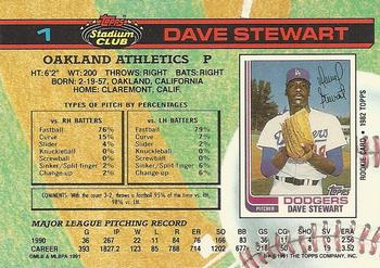 1991 Stadium Club #1 Dave Stewart Back