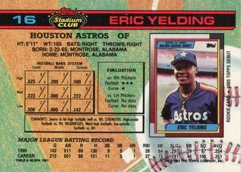 1991 Stadium Club #16 Eric Yelding Back