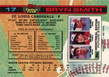 1991 Stadium Club #17 Bryn Smith Back