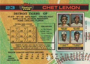 1991 Stadium Club #23 Chet Lemon Back