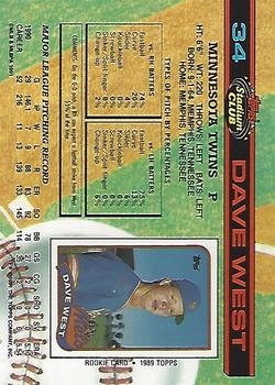 1991 Stadium Club #34 Dave West Back