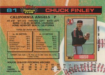 1991 Stadium Club #81 Chuck Finley Back