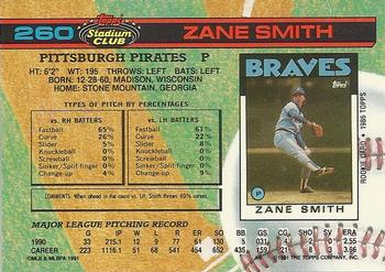 1991 Stadium Club #260 Zane Smith Back