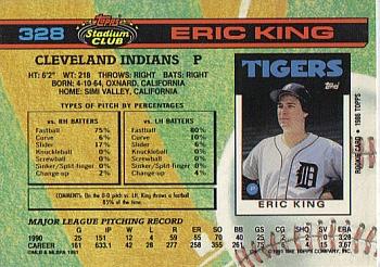 1991 Stadium Club #328 Eric King Back