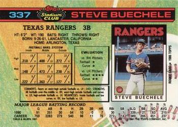 1991 Stadium Club #337 Steve Buechele Back