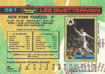 1991 Stadium Club #361 Lee Guetterman Back