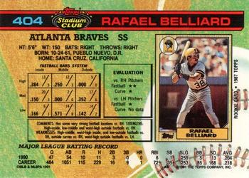 1991 Stadium Club #404 Rafael Belliard Back