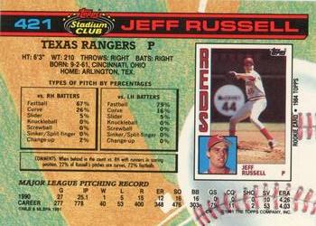 1991 Stadium Club #421 Jeff Russell Back