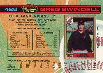 1991 Stadium Club #428 Greg Swindell Back