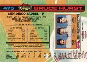 1991 Stadium Club #475 Bruce Hurst Back