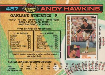 1991 Stadium Club #487 Andy Hawkins Back