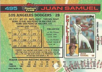 1991 Stadium Club #495 Juan Samuel Back