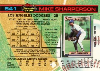 1991 Stadium Club #541 Mike Sharperson Back