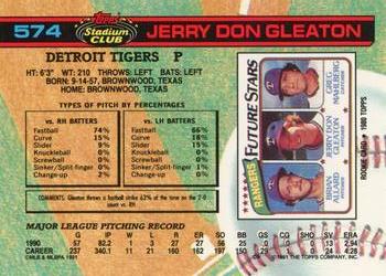 1991 Stadium Club #574 Jerry Don Gleaton Back