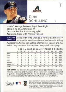2003 Topps Gallery #11 Curt Schilling Back