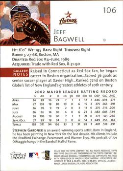 2003 Topps Gallery #106 Jeff Bagwell Back