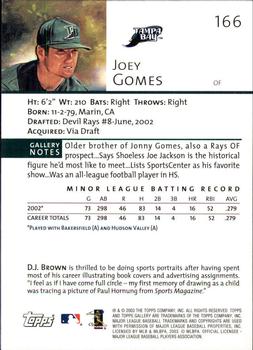 2003 Topps Gallery #166 Joey Gomes Back