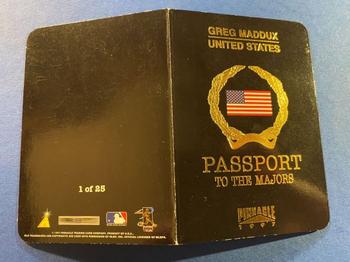 1997 Pinnacle - Passport to the Majors Samples #1 Greg Maddux Front