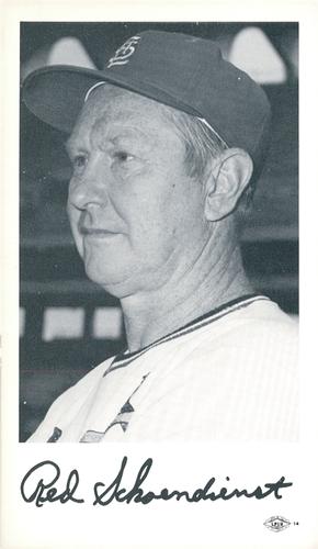 1971 St. Louis Cardinals Photocards #NNO Red Schoendienst Front